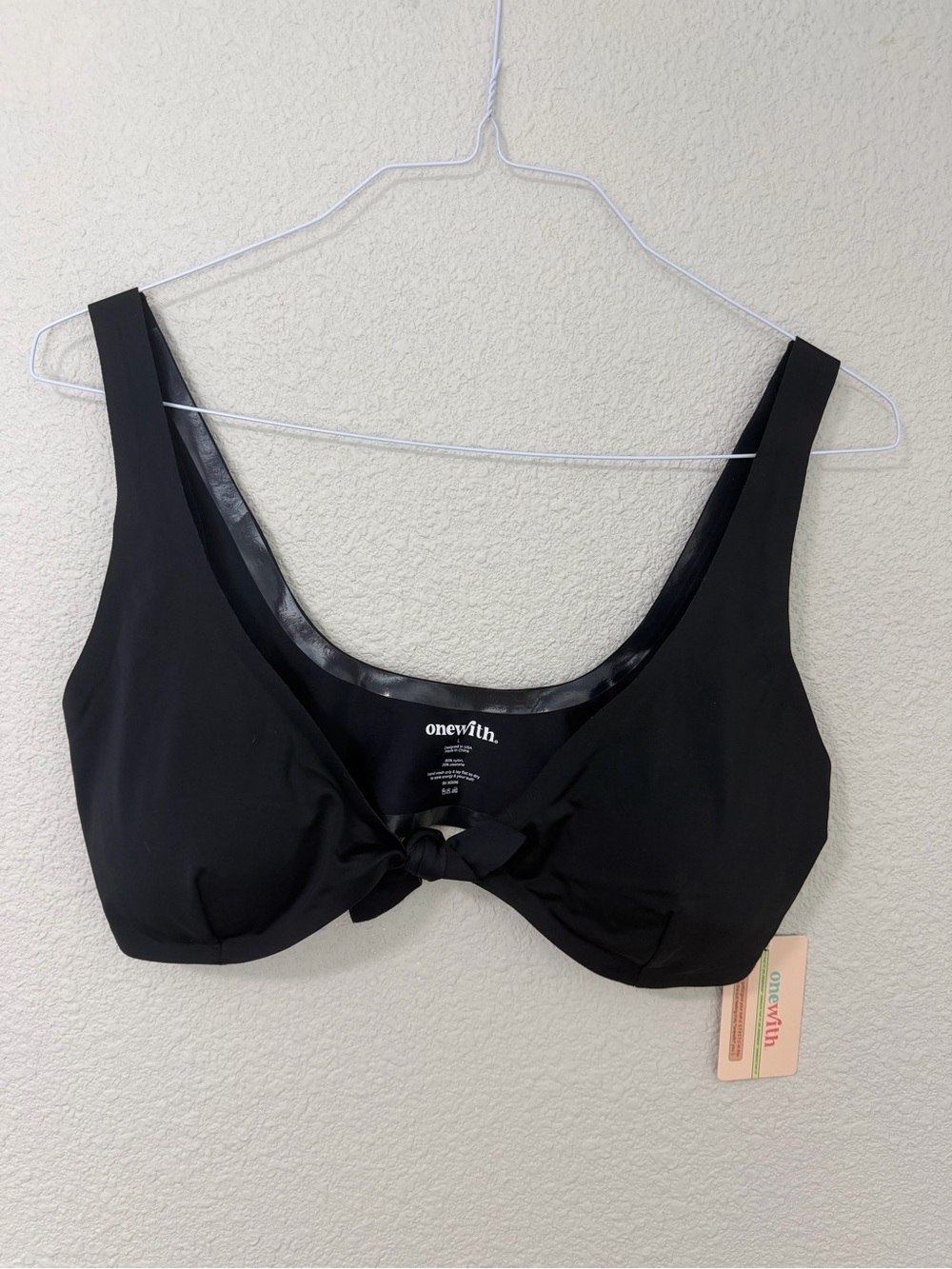westerly tie-front bikini top abyss sz large nwt